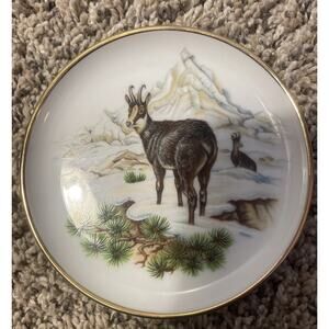 Kaiser Porcelain Coaster West Germany Vintage Mountain Goat Animal 4”